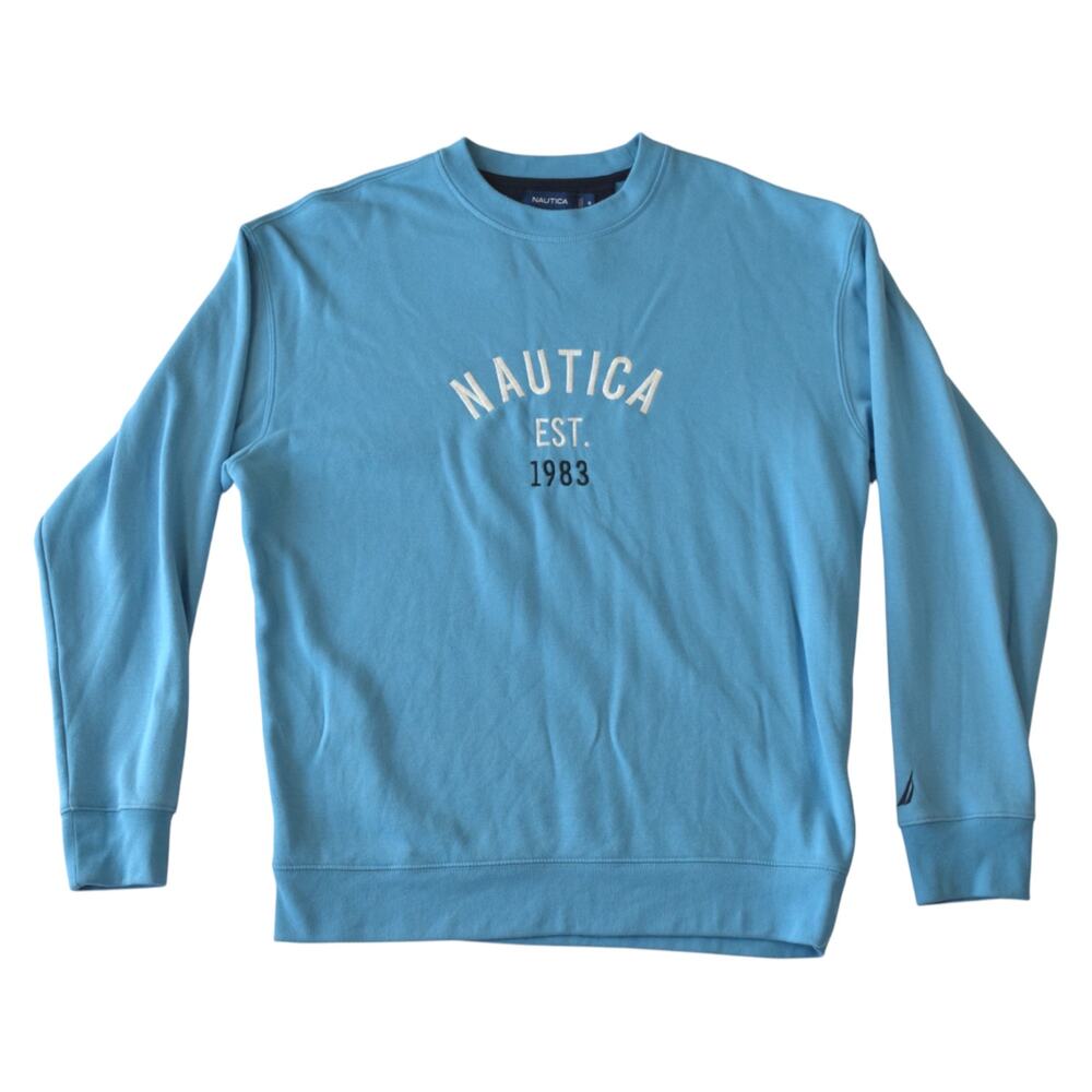Nautica Blue Crewneck Sweatshirt Est. 1983 Logo Size Medium